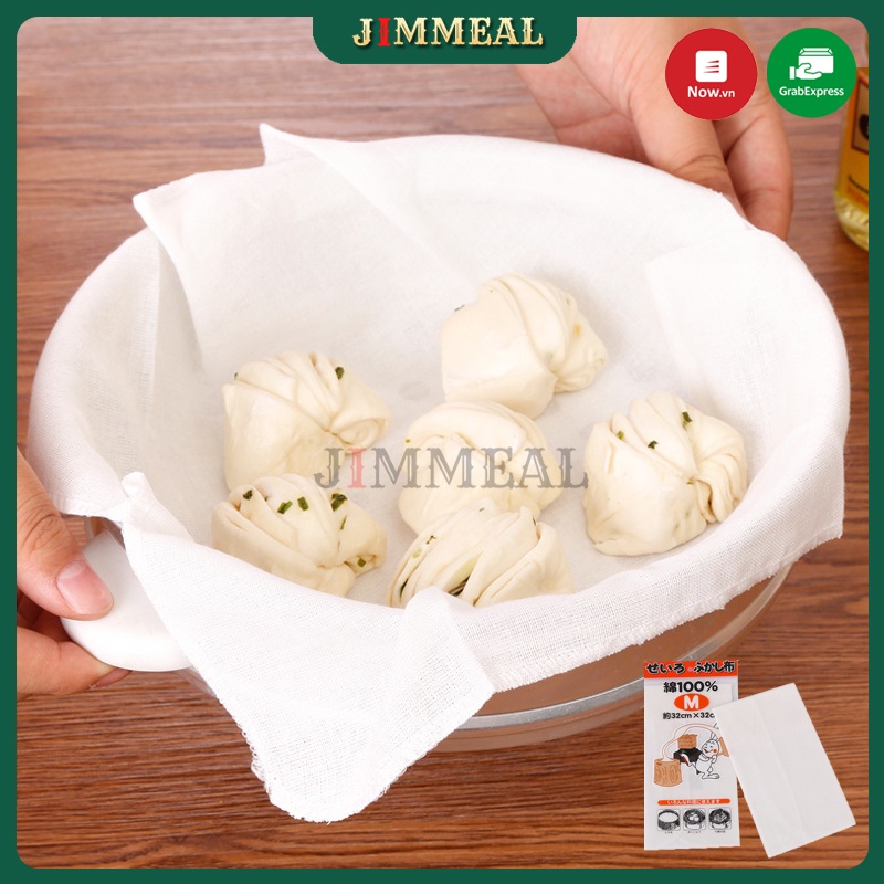 Khăn Vải Hấp Bánh Bao, Màn Thầu, Sủi Cảo, Khăn Cotton Lót Nồi Hấp Xuất Nhật Đa Năng Tái Sử Dụng Nhiều Lần
