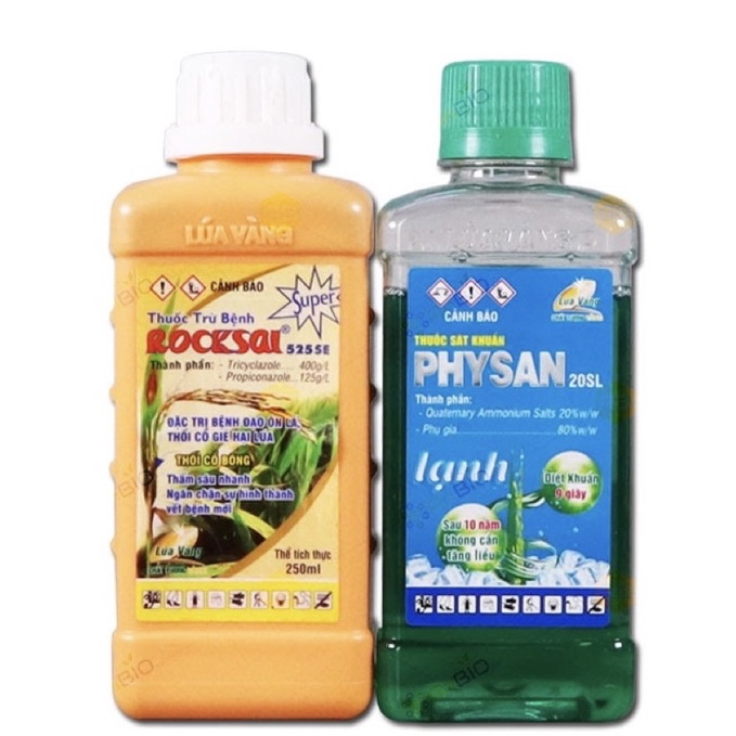 Cặp Rocksai &amp; Physan lạnh 200ml - LÚA VÀNG trừ bệnh cho cây trồng