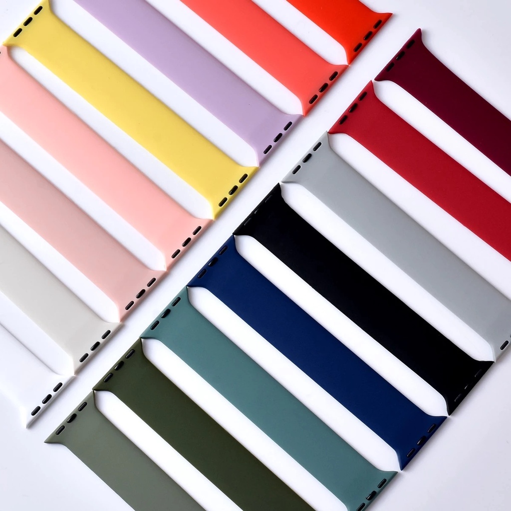 Silicone Solo Loop Strap for Apple Watch Band 44mm 40mm 42mm 38mm Elastic Belt Sports Watchband Bracelet iWatch Serie SE 6 5 4 3