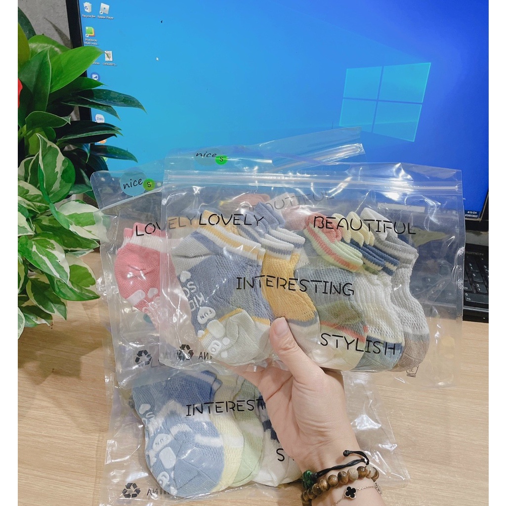 V01. SET 5 ĐÔI VỚ LƯỚI HÈ CHỐNG TRƯỢT CAO CẤP CHO BÉ