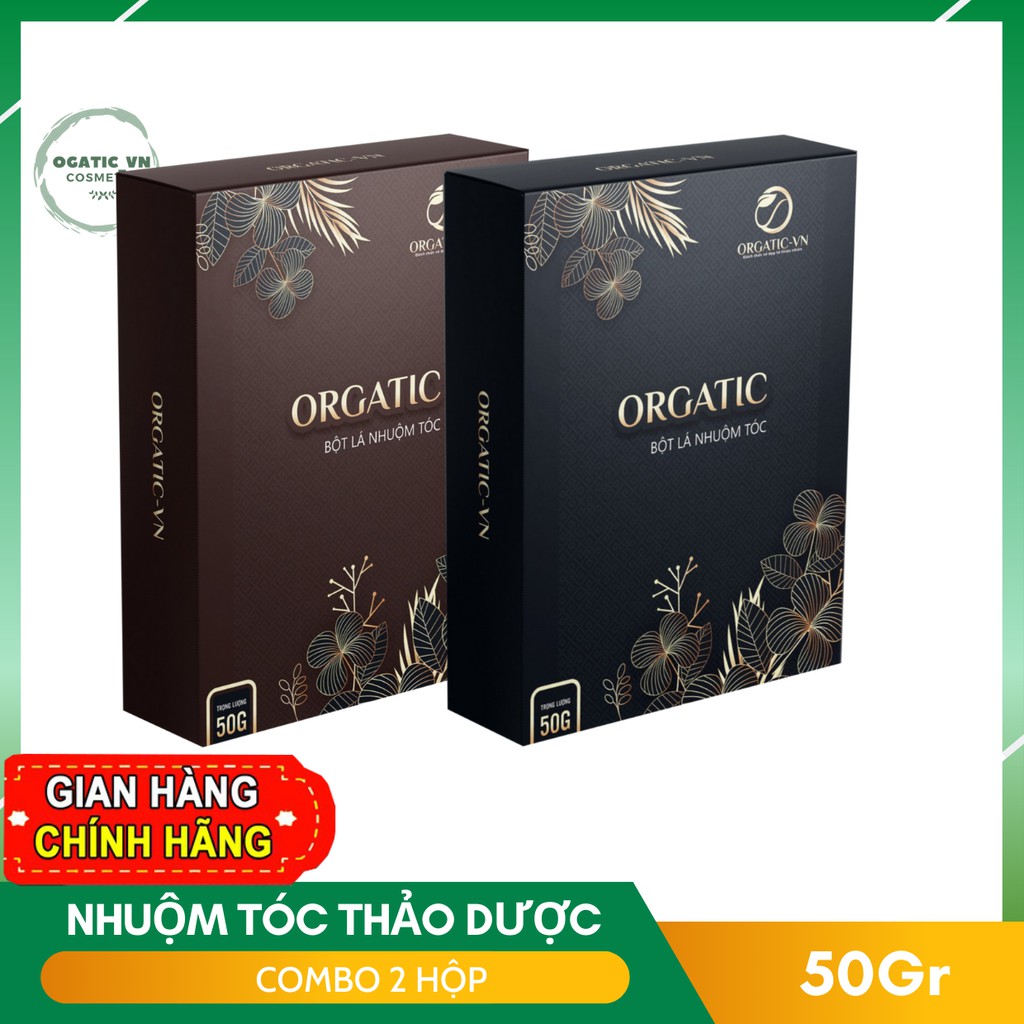 COMBO 2 HỘP BỘT LÁ MIX ĐEN NÂU_ OGATIC, Sản Phẩm An Toàn Không hoá chất