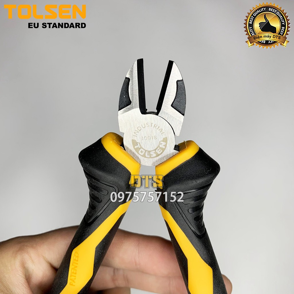 Kìm cắt công nghiệp TOLSEN 6 inch/ 160mm, thép CR-V cao cấp mạ Niken chống gỉ – Tiêu chuẩn xuất khẩu Châu Âu