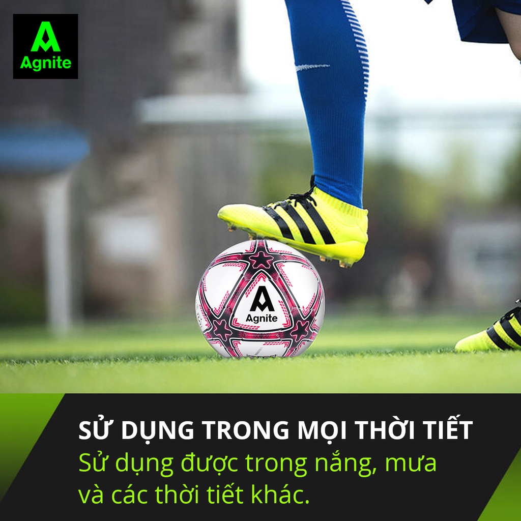 Quả bóng đá Agnite tiêu chuẩn số 5, TPU cao cấp, Siêu nhẹ, Đàn hồi tốt cho người chơi thể thao chuyên nghiệp - F1247