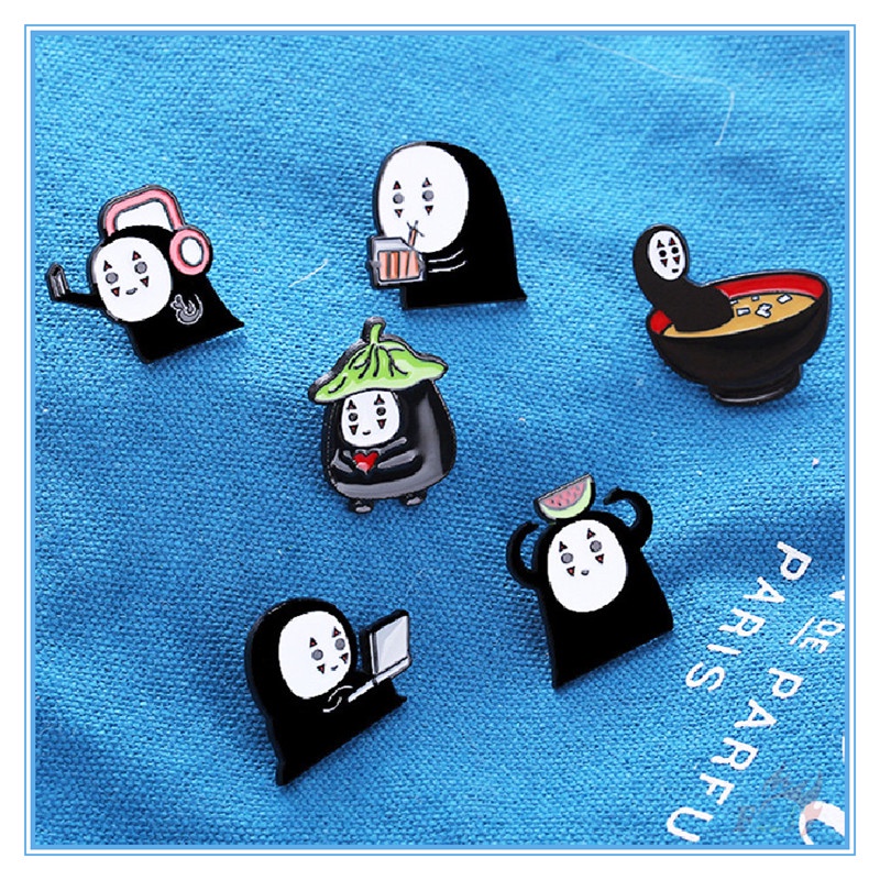 ★ Kuso Ghim Cài Áo Hình Vô Diện Vui Nhộn ★ 1 Huy Hiệu Cài Áo Ba Lô Hình Phim Spirited Away