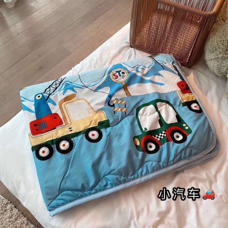 Mền chăn đũi cotton hoạt hình 2 mặt