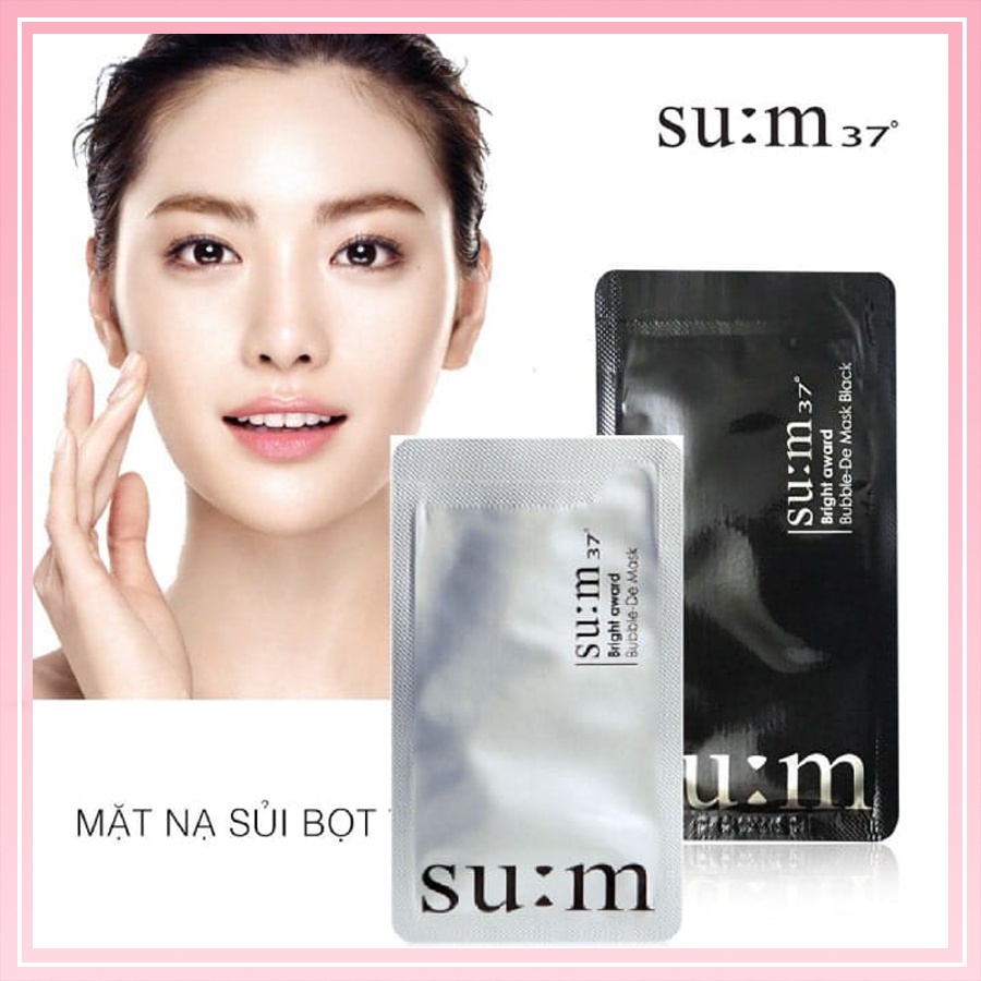 Mặt Nạ Thải Độc Sum 37 Bright Award Bubble De Mask 2ml Hai Màu Đen - Trắng Hàn Quốc