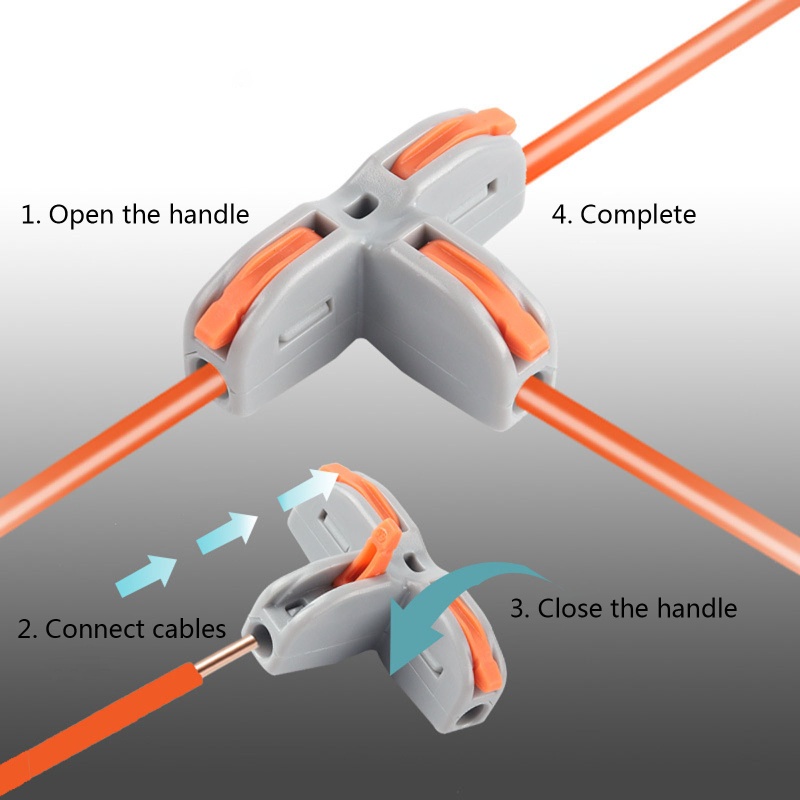 Pcf * Đầu Nối Dây Cáp Ba Chiều Loại T Mini Kết Nối Khối Đèn Led