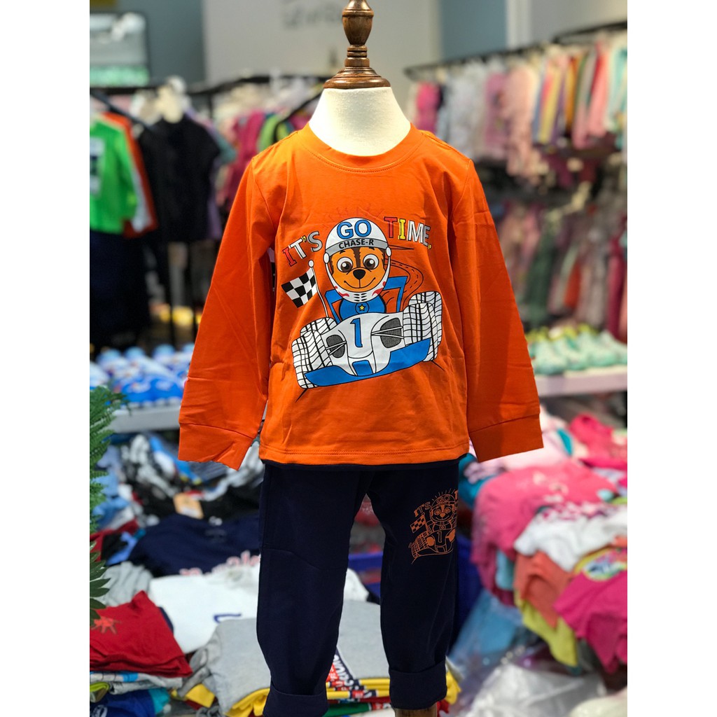 Bộ cotton thu đông dài tay hình khỉ đeo mũ bảo hiểm ITS TIME size 2-8T. Thương hiệu litibaby, in đáp bền đẹp