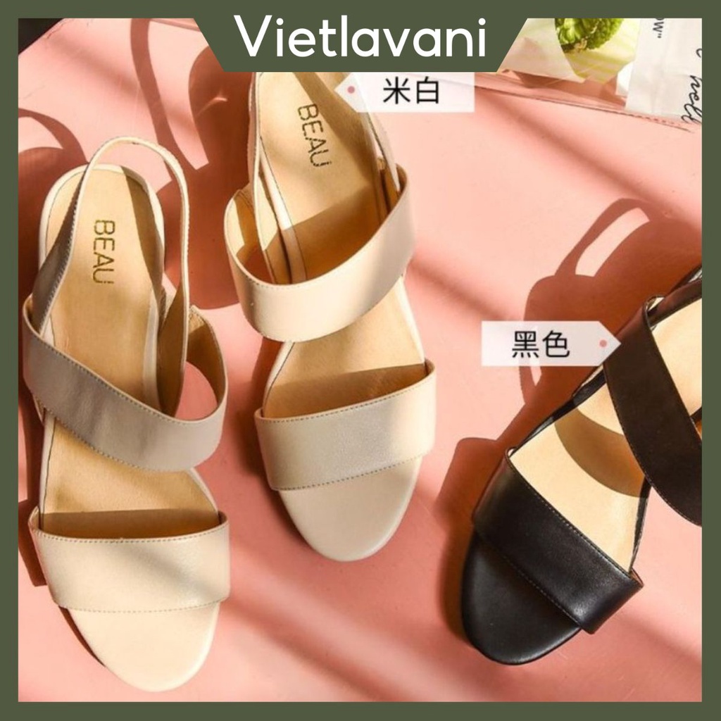 SANDAL 5CM Hai Quai Ngang Phong Cách Hàn Mã S14
