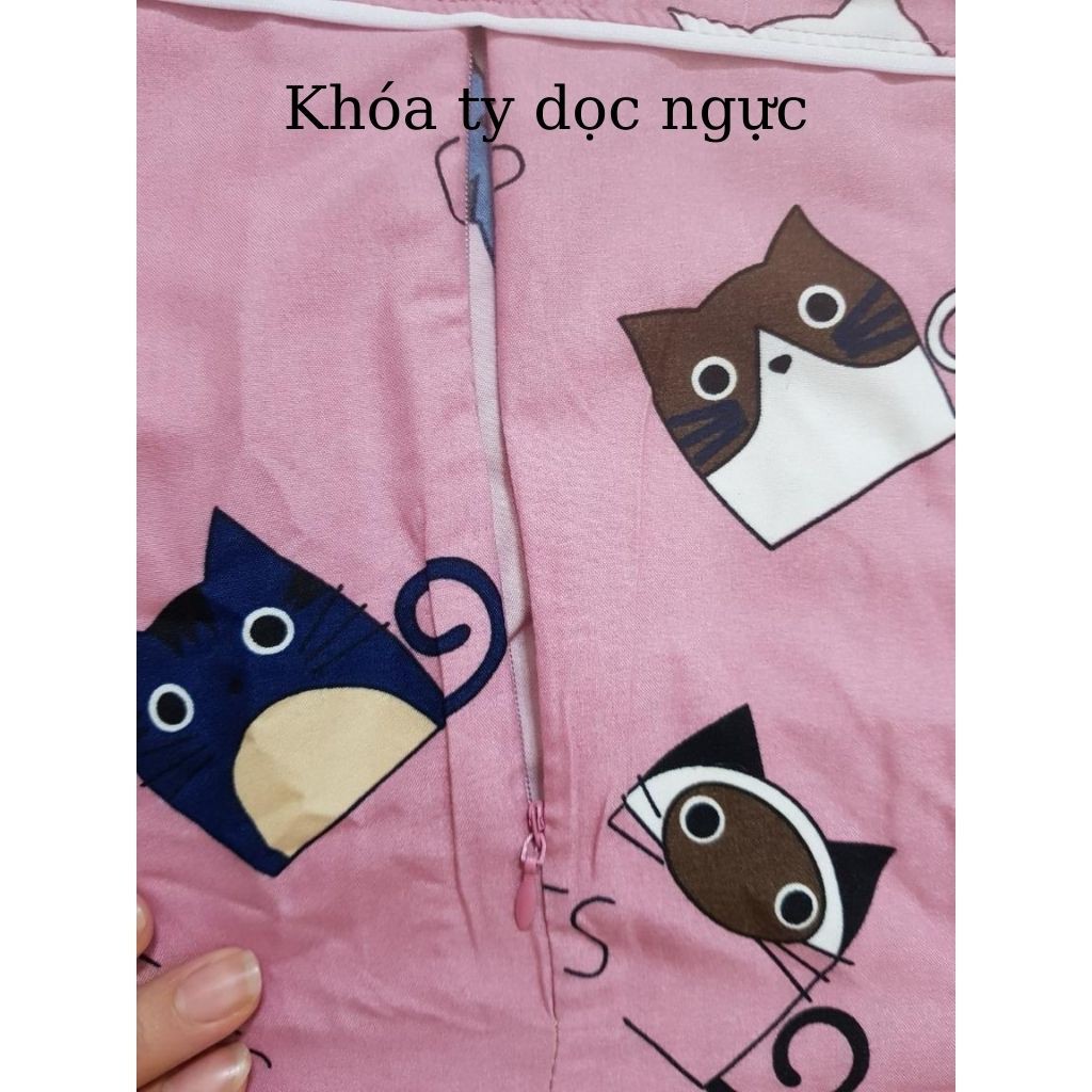 Bộ đồ bầu pijama kết hợp sau sinh M150 chất kate thái freesize từ 45 đến 70kg