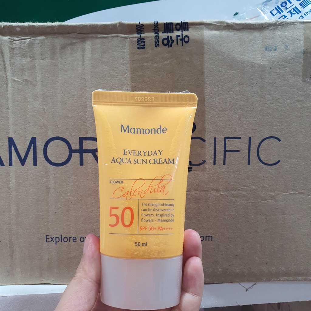 Kem Chống Nắng 👌 Mamonde Everyday Aqua Sun Cream SPF 50+ PA++++ 50ml 💚 Chính Hãng- Cho Mọi Loại Da | BigBuy360 - bigbuy360.vn