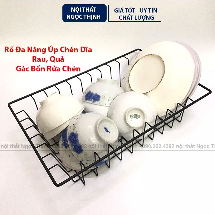 [KHUNG CỨNG CÁP] Kệ rổ NAN LƯỚI đa năng khung thép carbon cứng cáp úp chén bát, dĩa xong nồi, rau, củ quả