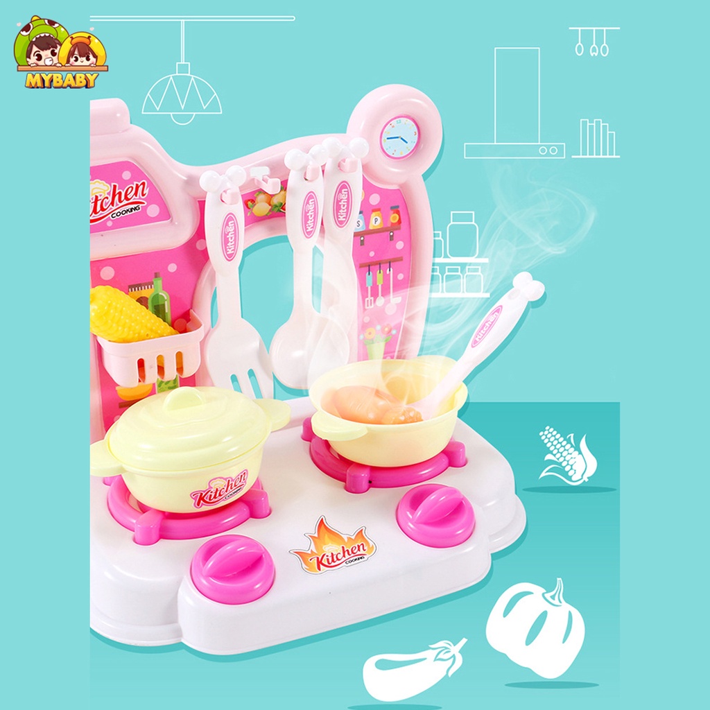Bếp nấu ăn đồ chơi cho bé, Mô phỏng đồ chơi nhà bếp, Phù hơp cho bé từ 2-8 tuổi, Mybaby