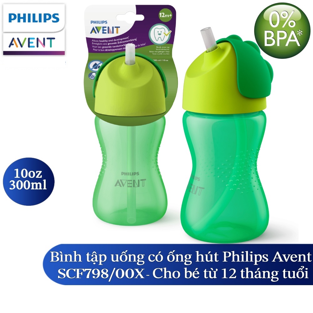 Bình Tập Uống Có Ống Hút Philips Avent Cho Bé 12 Tháng Tuổi 300ml