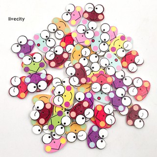 50 Nút Gỗ Hình Con Ếch Đầy Màu Sắc