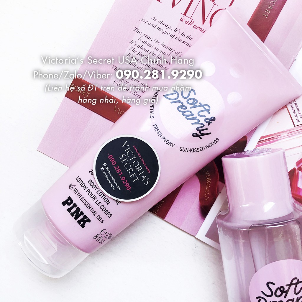 [236ml] Kem dưỡng da, Lotion toàn thân Soft & Dreamy, hương Cánh hoa violet, hoa mẫu đơn tươi và gỗ