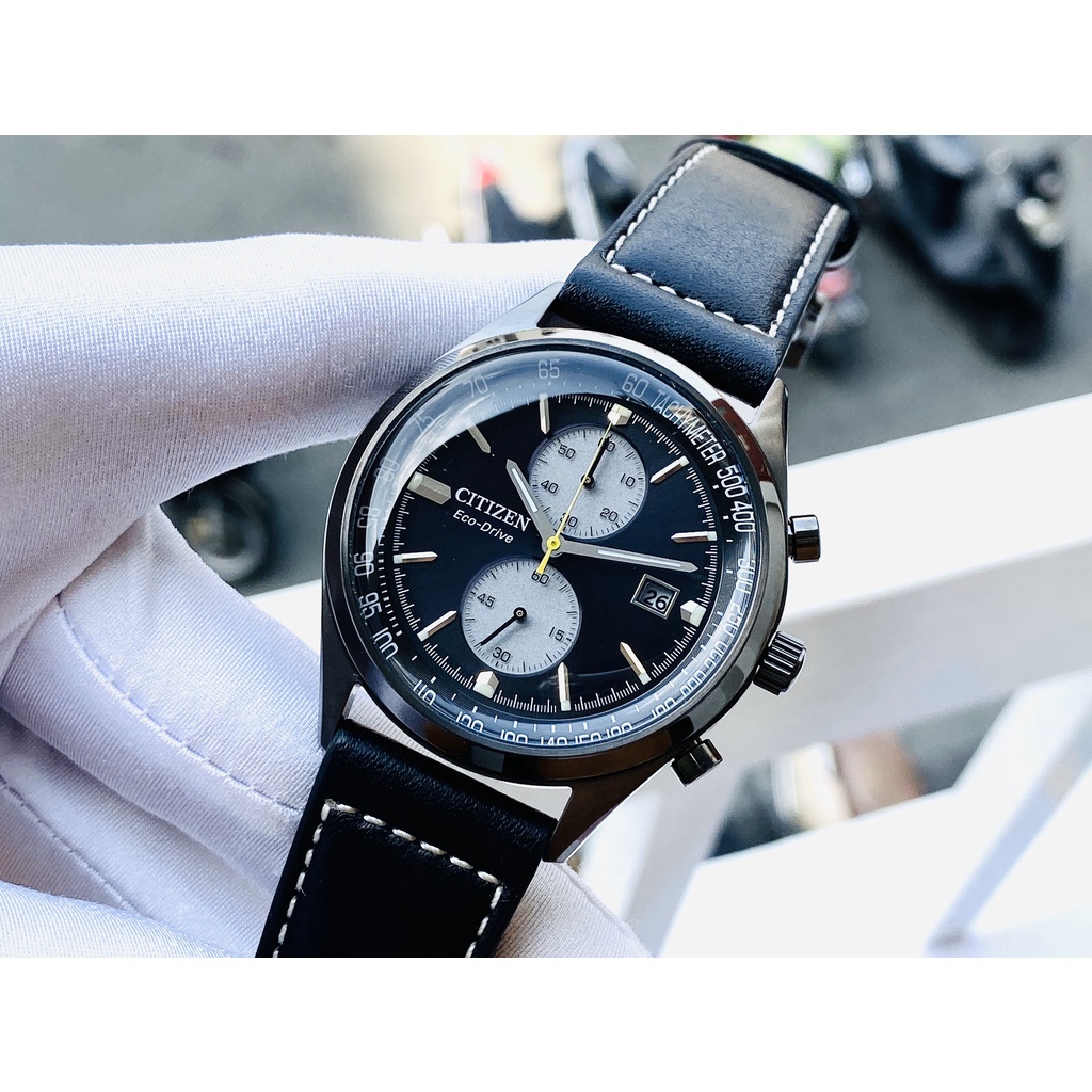 Đồng hồ nam dây da Citizen Eco drive CA7027 08E