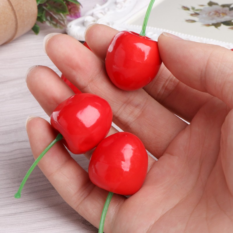 Set 10 quả cherry giả trang trí xinh xắn