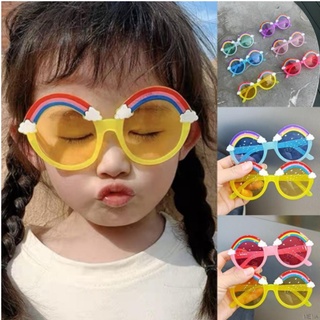 Kính trẻ em, kính cho bé cầu vồng chống tia UV, màu sắc thời trang, gọng nhựa an toàn cho bé.