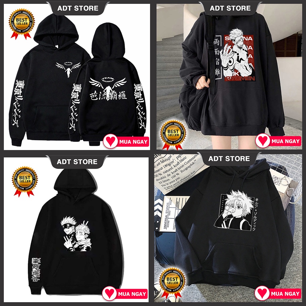 4 mẫu ÁO Hoodie in hình Anime Tokyo Revengers Valhalla team - Jujutsu Kaisen - HunterxHunter manga độc đẹp giá rẻ cực HO