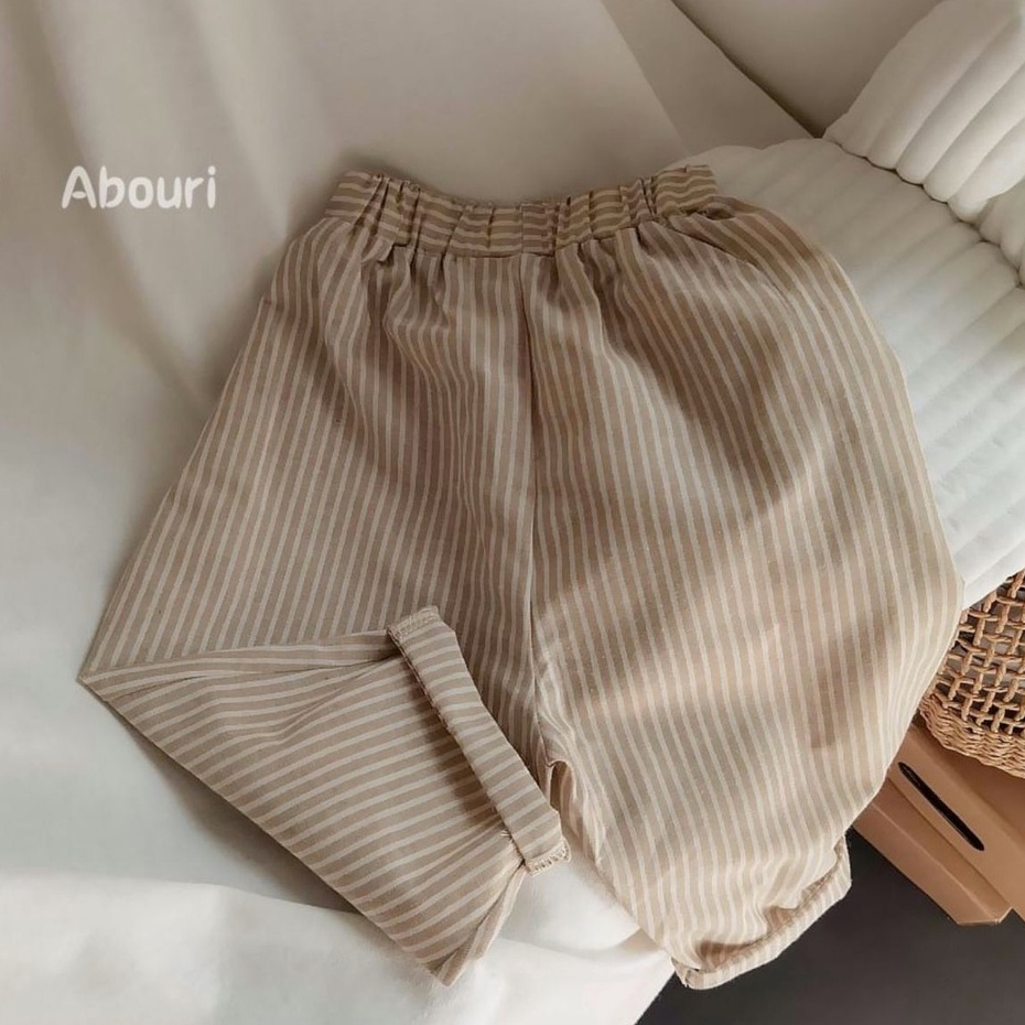 MNGRL Quần Ống Rộng Cotton Mềm Mát Họa Tiết Sọc Thời Trang Mùa Hè Chống Muỗi Dành Cho Trẻ Em