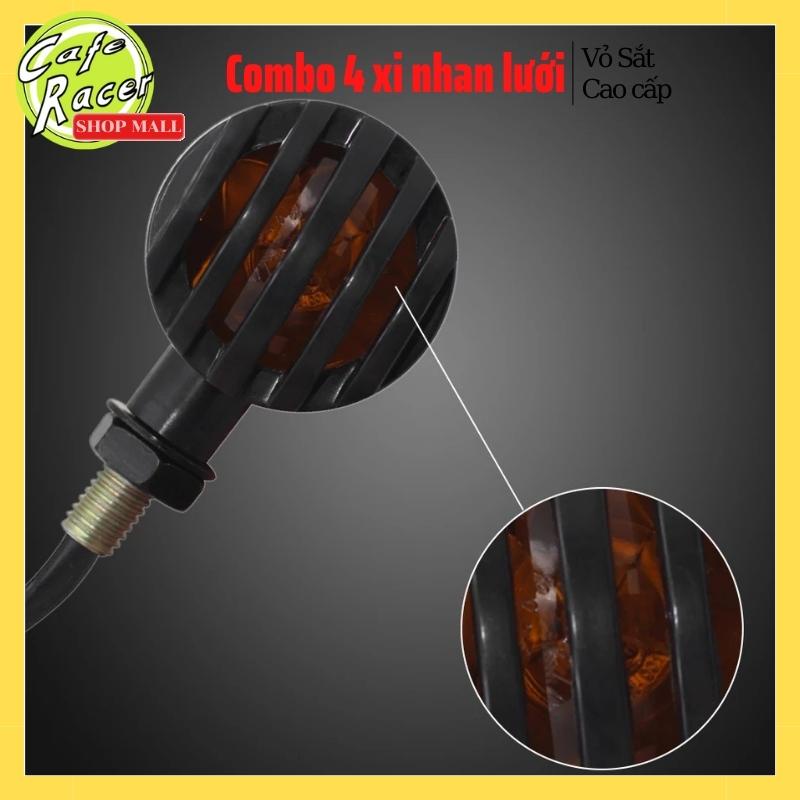 Combo 4 xi nhan lưới vỏ sắt siêu bên sài độ xe Cafe racer Tracker Win Gn125