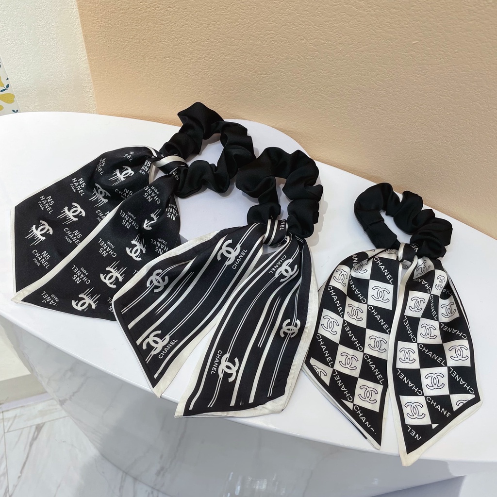 Dây buộc tóc vải satin họa tiết in nhiều kiểu độc đáo sành điệu