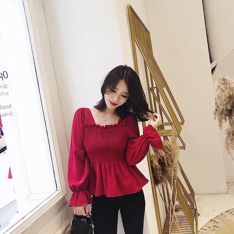Áo kiểu nhúng cổ Chữ U