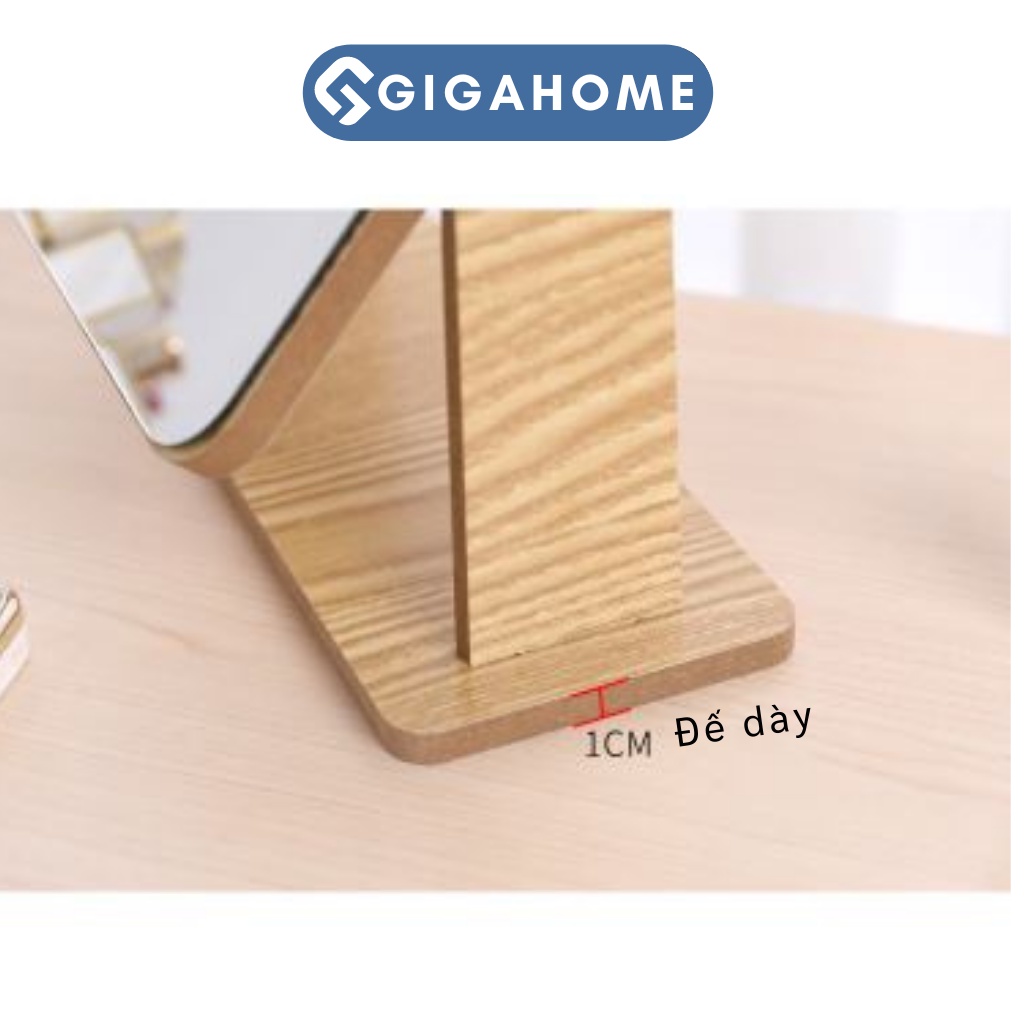Gương Trang Điểm Để Bàn GIGAHOME Khung Gỗ Mini Decor Phòng 1056