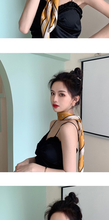 Khăn Turban lụa chấm bi choàng cổ ( có thể dùng quấn thành áo) size 70cm - Maben