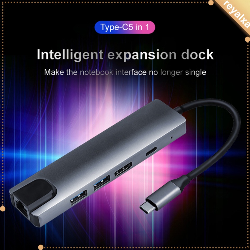 Bộ Chia Cổng Usb Type C 5 Trong 1 Rj-45 Lan 4k Hdmi 2 Usb 3.0 Pd | BigBuy360 - bigbuy360.vn