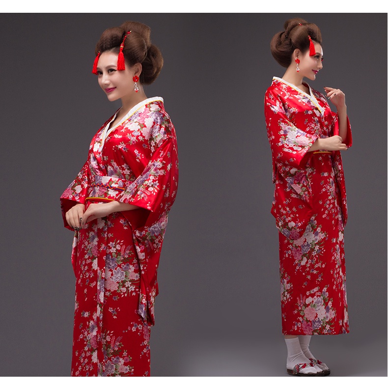 Kimono yukata hoa đào, hàng về sau 10 ngày.