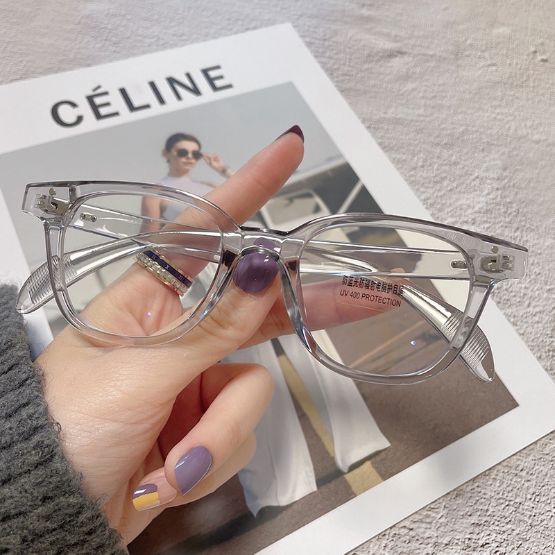 Kính giả cận thời trang nam nữ 2 chấm dọc phong cách Ulzzang gọng kính cận đen huyền thoại dễ đeo ôm mặt siêu bền 102