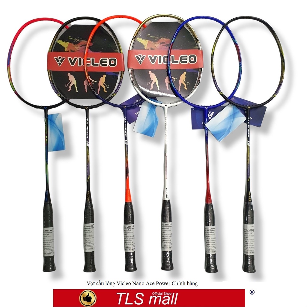 Vợt cầu lông Vicleo power carbon Chính hãng giá rẻ ( Khuyến mại căng dây+quấn cán vợt) chịu cân 12kg
