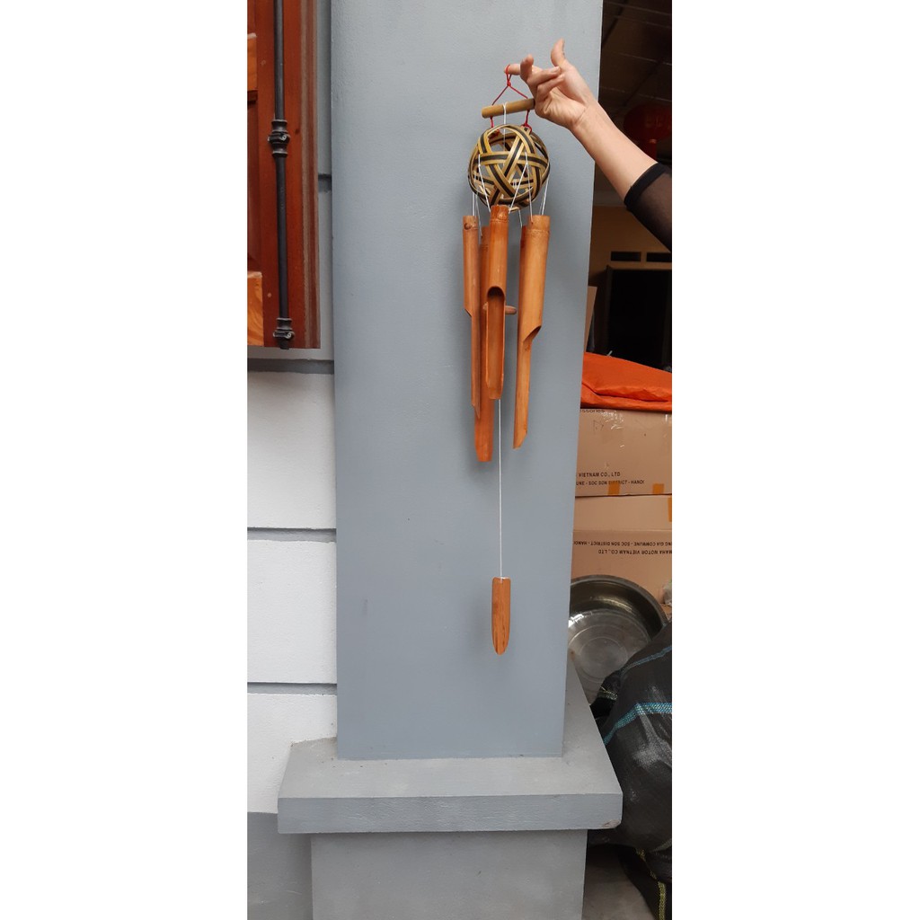 Chuông Gió tre Quả Cầu Mây Lớn