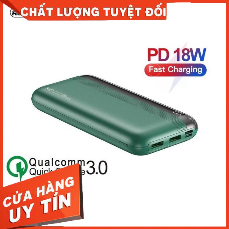 Pin Dự Phòng Sạc Nhanh QC 3.0 22.5W 20.000 mAh Remax 180 Chính Hãng - USB &amp; Type C