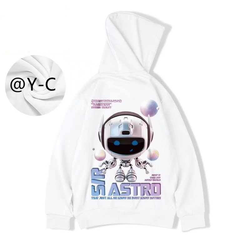 Áo hoodie tay dài dáng rộng in họa tiết hoạt hình phong cách đường phố Hàn Quốc thời trang mùa đông cho nam size M-8XL