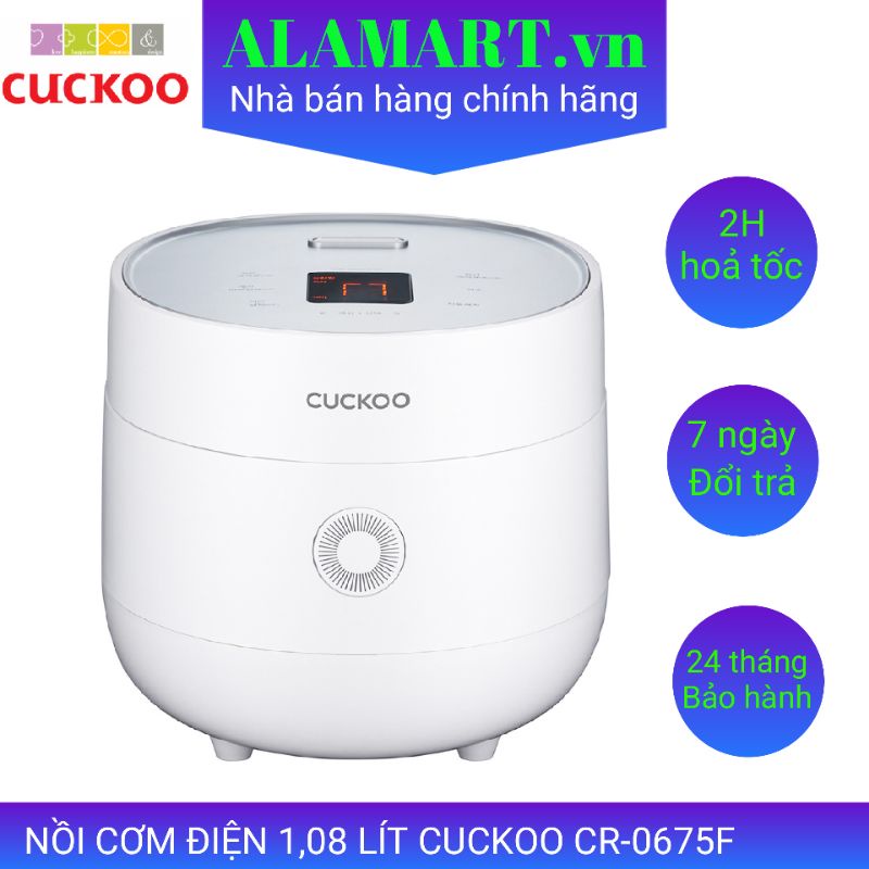 [Mã 99ELHA giảm 7% đơn 300K] NỒI CƠM ĐIỆN TỬ CUCKOO CR-0675F 1.08L nấu