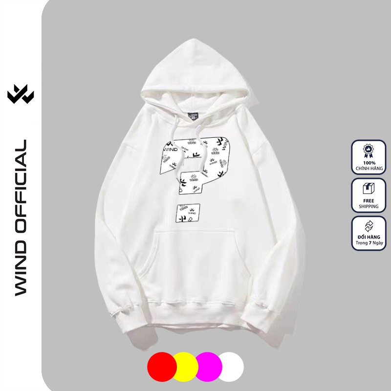 Áo khoác hoodie nữ WIND unisex form rộng nam nữ nỉ Ngẫu Nhiên thử sự may mắn oversize | BigBuy360 - bigbuy360.vn