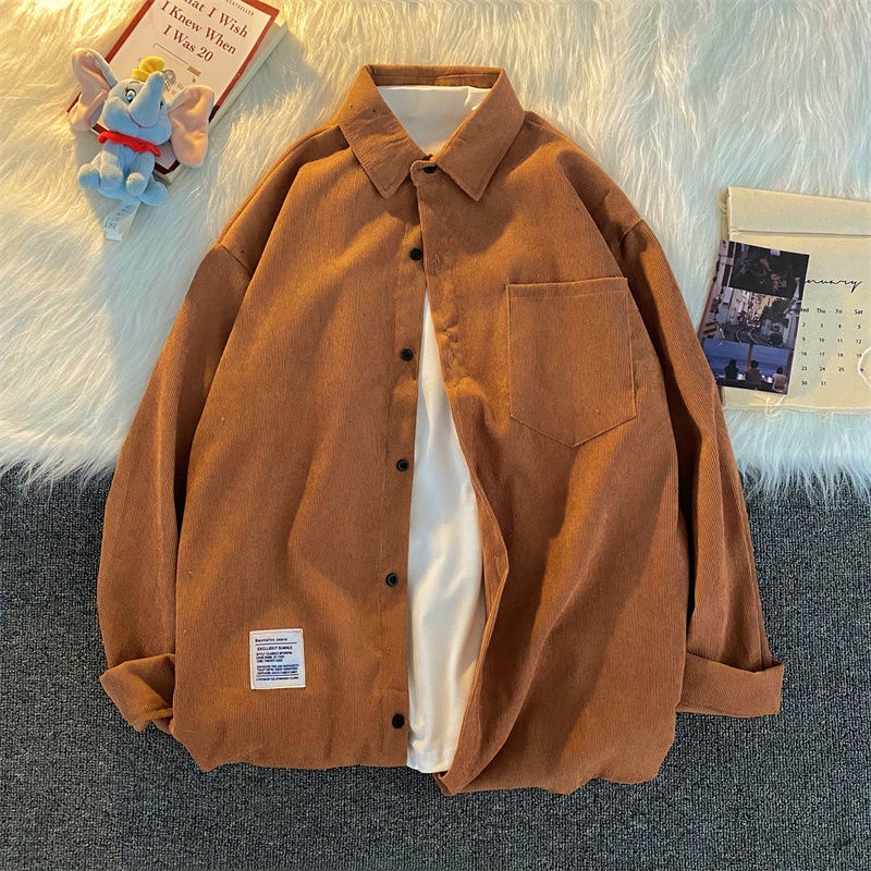 Áo Sơ Mi Tay Dài Dáng Rộng Màu Sắc Đơn Giản Phong Cách Hàn Quốc Cho Nữ