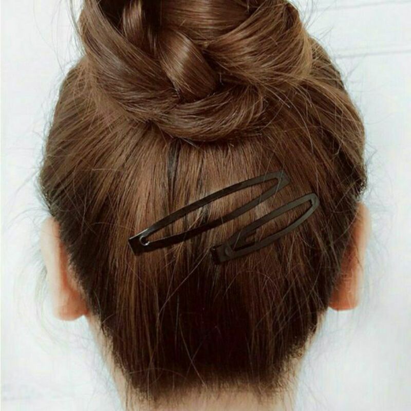 Sỉ 20 kẹp tóc mái trơn màu đen loại rẻ (10 cặp)