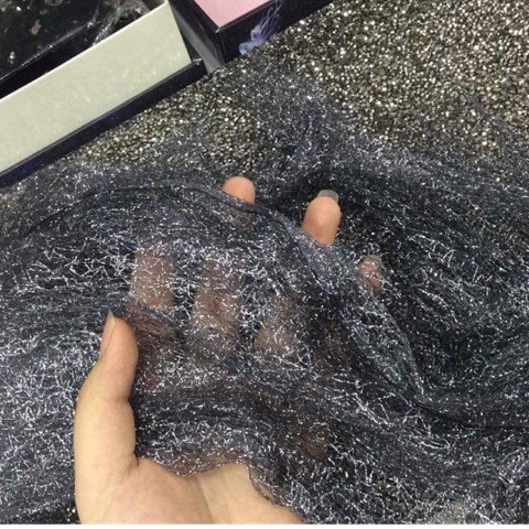 Lưới ren Đen kim tuyến chụp ảnh mẫu, lưới ẩn nail