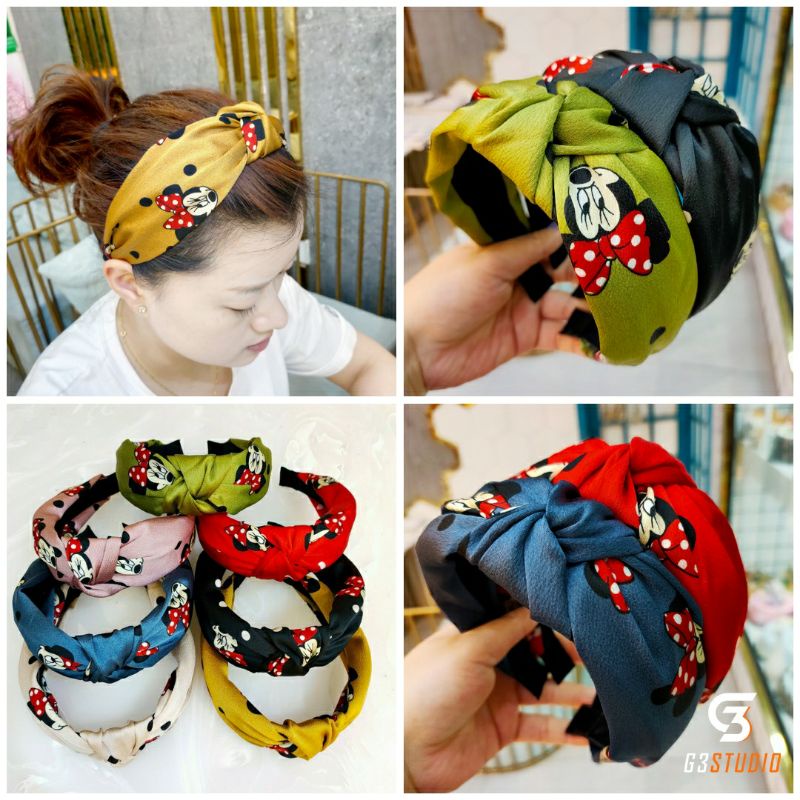 Băng đô cài tóc in hình chuột Mickey thời trang