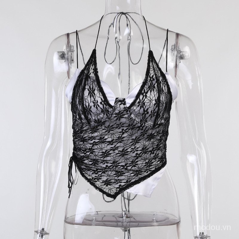 Áo Croptop Hở Lưng Cột Dây Quyến Rũ Cho Nữ
