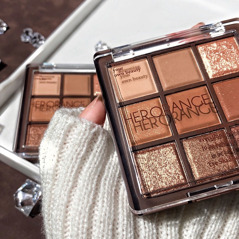 Bảng phấn mắt Herorange 9 màu chống thấm nước lâu trôi