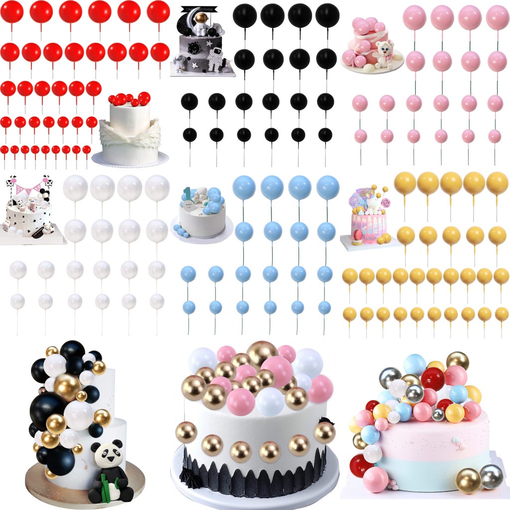 Set 10 Que Cắm Trang Trí Bánh Kem Hình Ngọc Trai Xinh Xắn