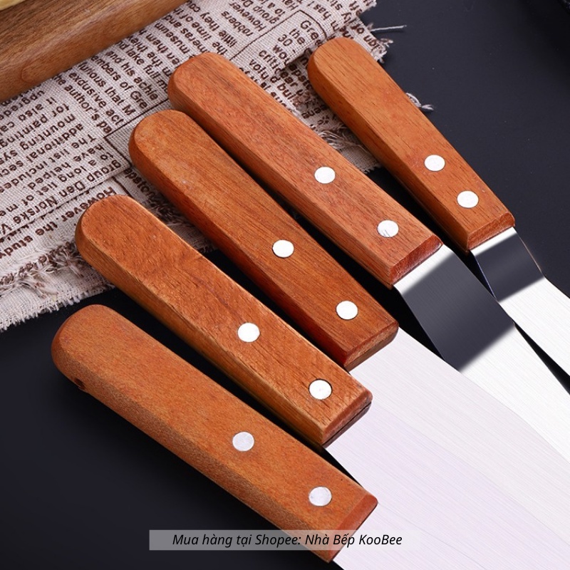 Dao chà láng bánh kem cán gỗ cao cấp WECOOK - Bộ dụng cụ làm bánh trang trí bánh kem sinh nhật chuyên dụng