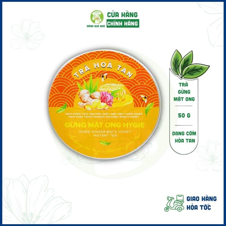 Trà Gừng Mật Ong Hygie Tăng Đề Kháng, Trà Gừng Hòa Tan Hỗ Trợ Tiêu Hóa Tinyshop 50gr