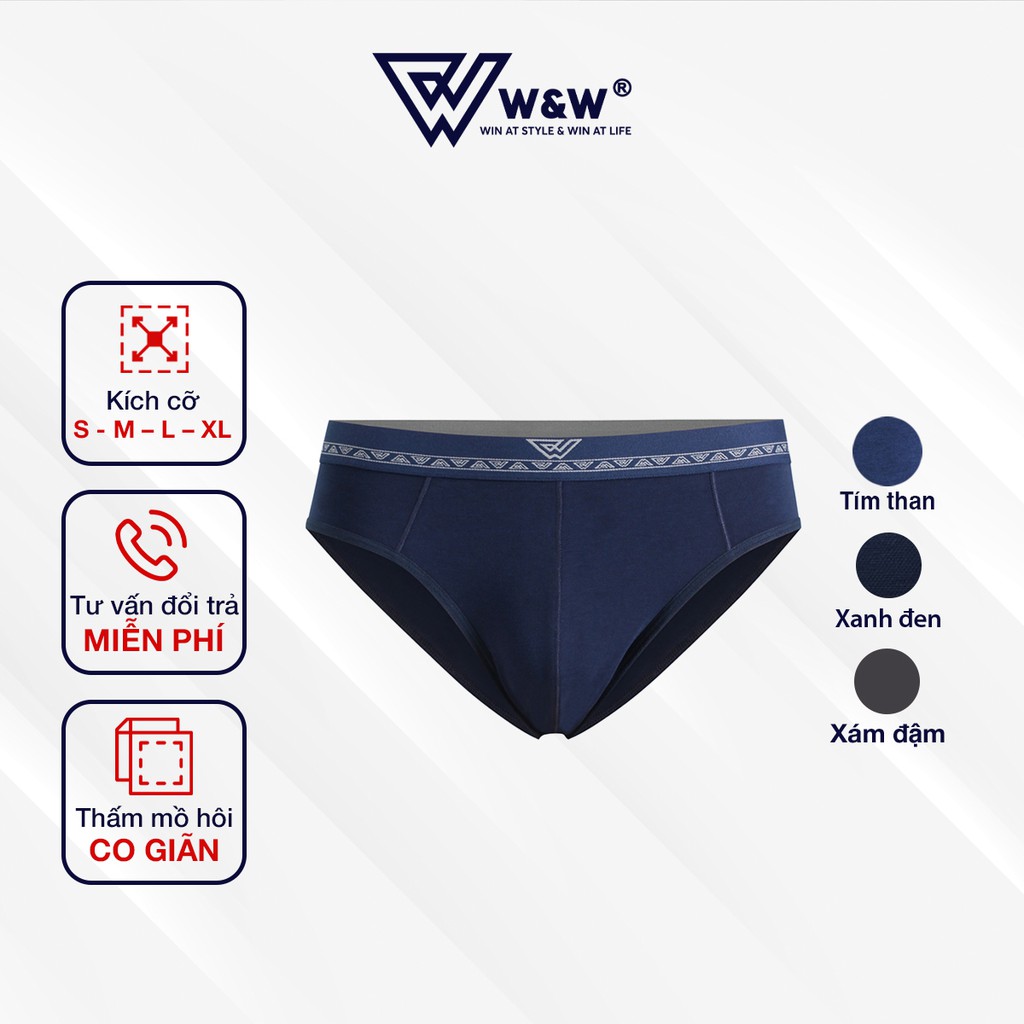 Quần Lót Nam W&amp;W Tam Giác Chất Liệu Cotton Mềm Mại, Khử Mùi WUW35