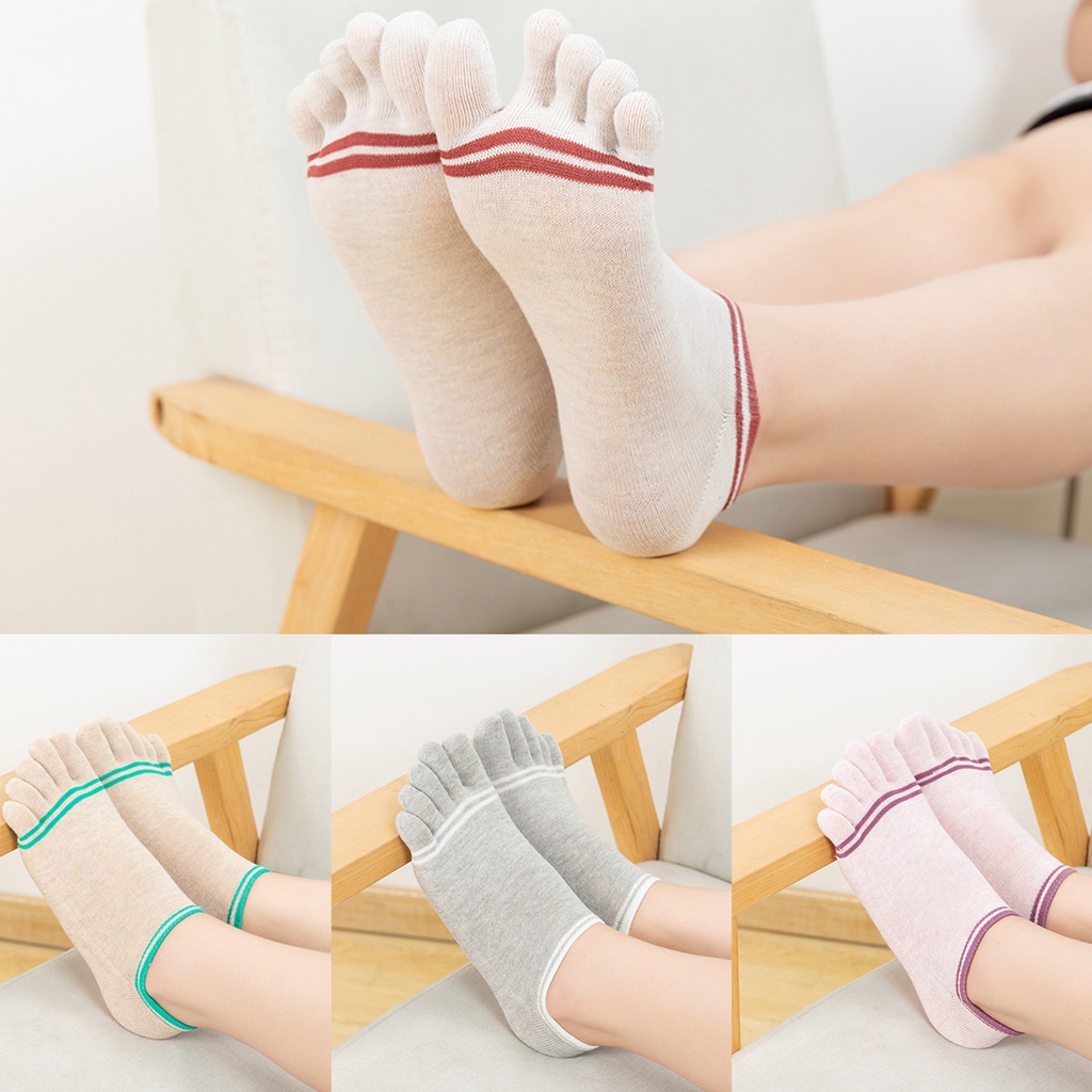 Tất Vớ cotton xỏ 5 ngón màu pastel ngọt ngào thấm hút mồ hôi khử mùi kháng khuẩn